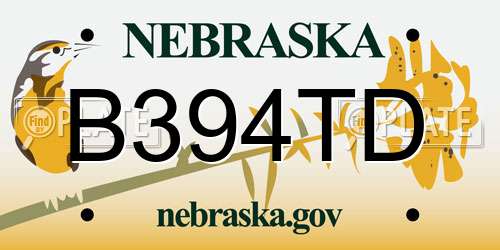 B394TD Nebraska License Plate