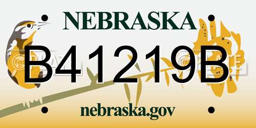 B41219B Nebraska License Plate