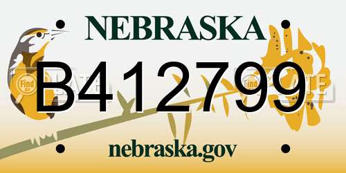 B412799 Nebraska License Plate