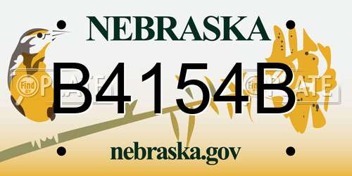 B4154B Nebraska License Plate