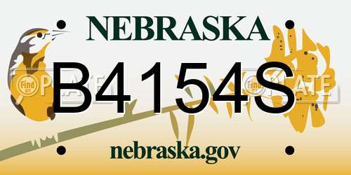 B4154S Nebraska License Plate
