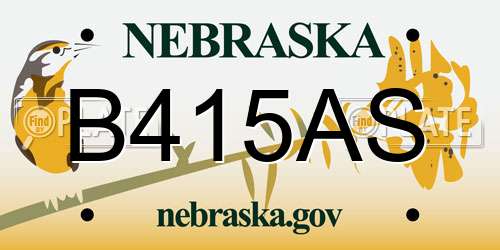 B415AS Nebraska License Plate