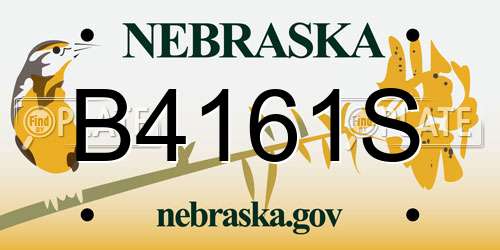 B4161S Nebraska License Plate