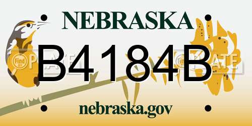 B4184B Nebraska License Plate