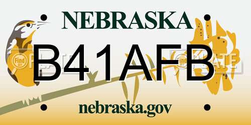 B41AFB Nebraska License Plate