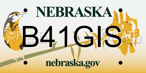 B41GIS Nebraska License Plate