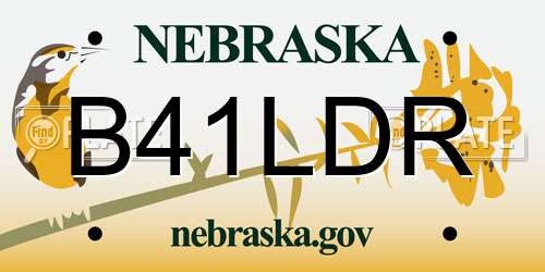B41LDR Nebraska License Plate