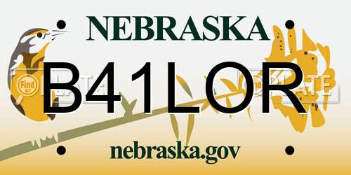 B41LOR Nebraska License Plate