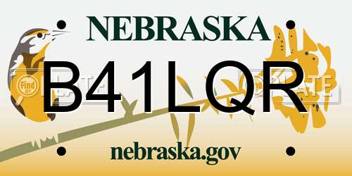 B41LQR Nebraska License Plate