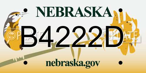 B4222D Nebraska License Plate