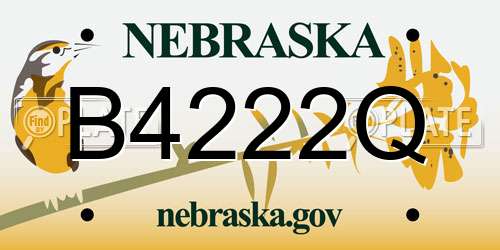 B4222Q Nebraska License Plate