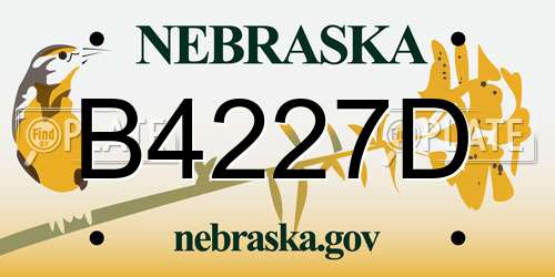 B4227D Nebraska License Plate