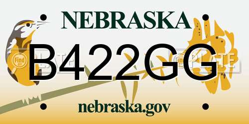 B422GG Nebraska License Plate