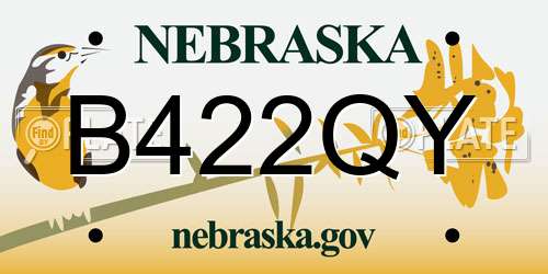 B422QY Nebraska License Plate