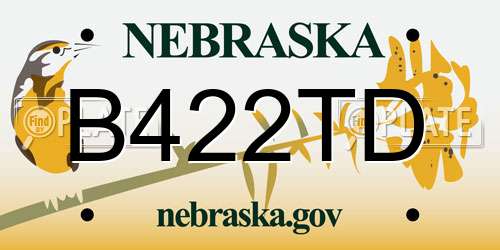 B422TD Nebraska License Plate