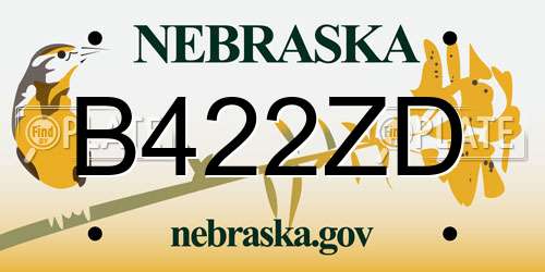 B422ZD Nebraska License Plate