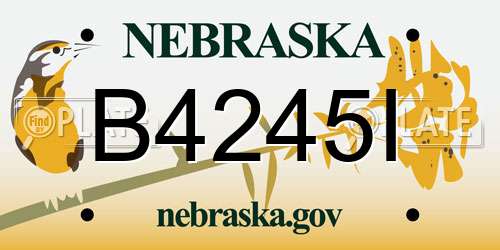 B4245I Nebraska License Plate