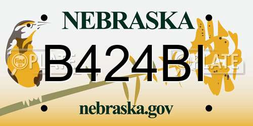 B424BI Nebraska License Plate