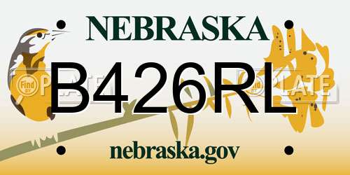 B426RL Nebraska License Plate