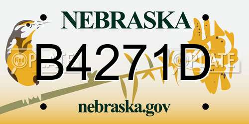 B4271D Nebraska License Plate