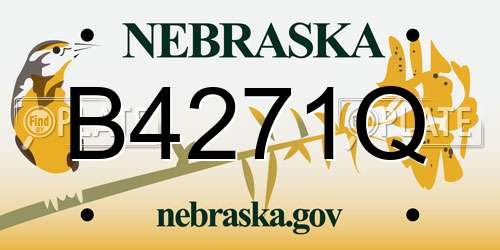 B4271Q Nebraska License Plate