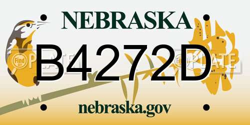B4272D Nebraska License Plate