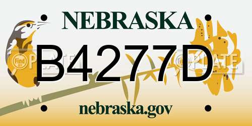 B4277D Nebraska License Plate