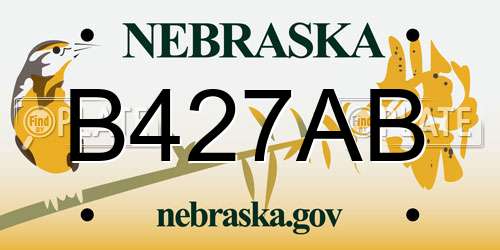B427AB Nebraska License Plate