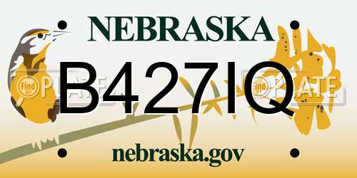 B427IQ Nebraska License Plate