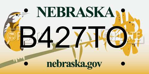 B427TO Nebraska License Plate