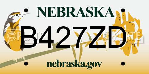 B427ZD Nebraska License Plate