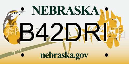 B42DRI Nebraska License Plate