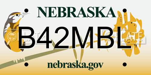 B42MBL Nebraska License Plate