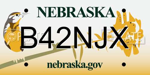 B42NJX Nebraska License Plate