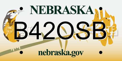 B42OSB Nebraska License Plate