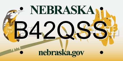 B42QSS Nebraska License Plate