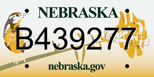 B439277 Nebraska License Plate