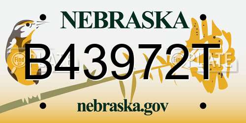 B43972T Nebraska License Plate