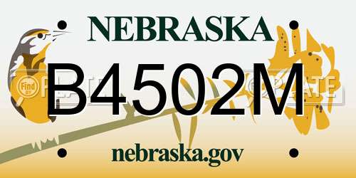 B4502M Nebraska License Plate