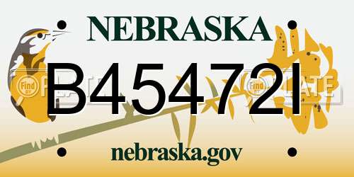 B45472I Nebraska License Plate
