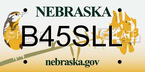 B45SLL Nebraska License Plate