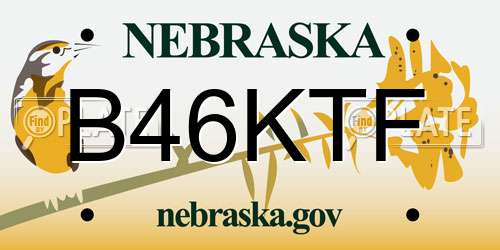 B46KTF Nebraska License Plate