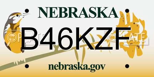 B46KZF Nebraska License Plate