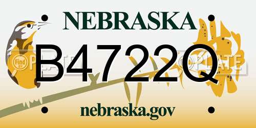 B4722Q Nebraska License Plate