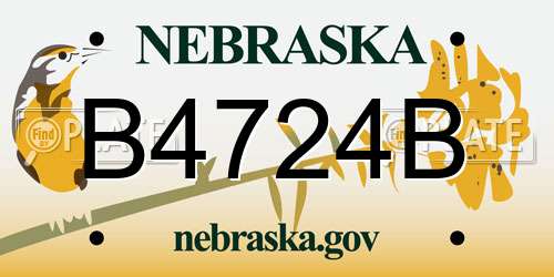 B4724B Nebraska License Plate