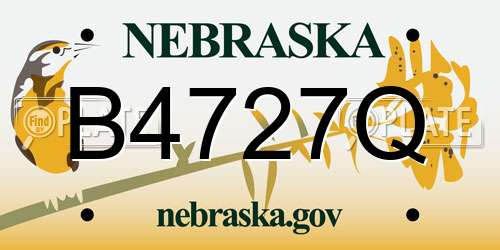 B4727Q Nebraska License Plate