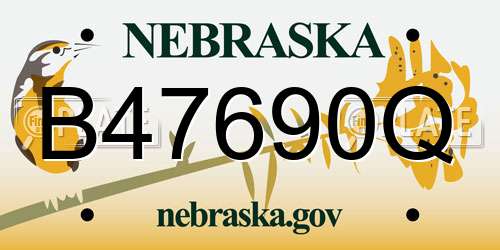 B47690Q Nebraska License Plate