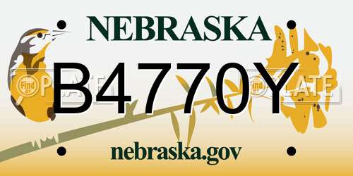 B4770Y Nebraska License Plate