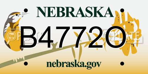 B4772O Nebraska License Plate