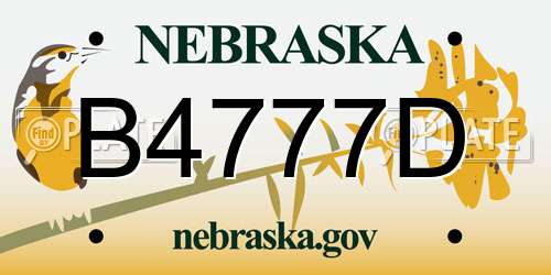 B4777D Nebraska License Plate